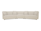 Fraser White 3 Piece Modular Sectional with Slipper - Ornate Home