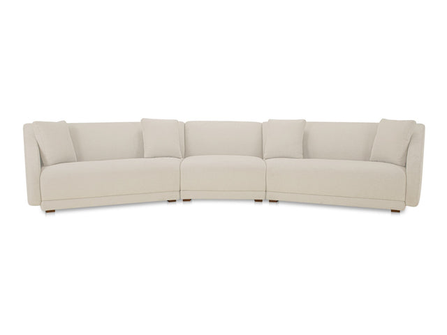 Fraser White 3 Piece Modular Sectional with Slipper - Ornate Home