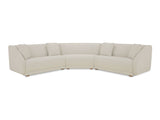 Fraser White 3 Piece Modular Sectional with Wedge Slipper - Ornate Home