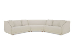 Fraser White 3 Piece Modular Sectional with Wedge Slipper - Ornate Home