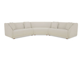 Fraser White 3 Piece Modular Sectional with Wedge Slipper - Ornate Home