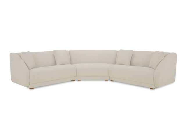 Fraser White 3 Piece Modular Sectional with Wedge Slipper - Ornate Home