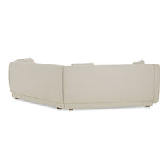 Fraser White 3 Piece Modular Sectional with Wedge Slipper - Ornate Home