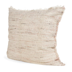 Fraye Oatmeal 22x22 Square Multi-Tone Blend Pillow Cover with Down Filler - Ornate Home