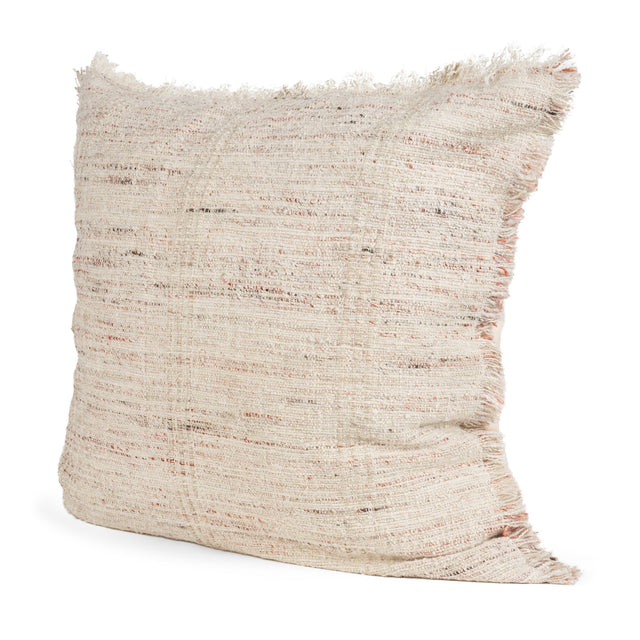 Fraye Oatmeal 22x22 Square Multi-Tone Blend Pillow Cover with Down Filler - Ornate Home