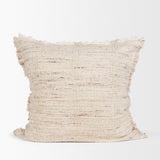 Fraye Oatmeal 22x22 Square Multi-Tone Blend Pillow Cover with Down Filler - Ornate Home