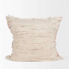 Fraye Oatmeal 22x22 Square Multi-Tone Blend Pillow Cover with Down Filler - Ornate Home