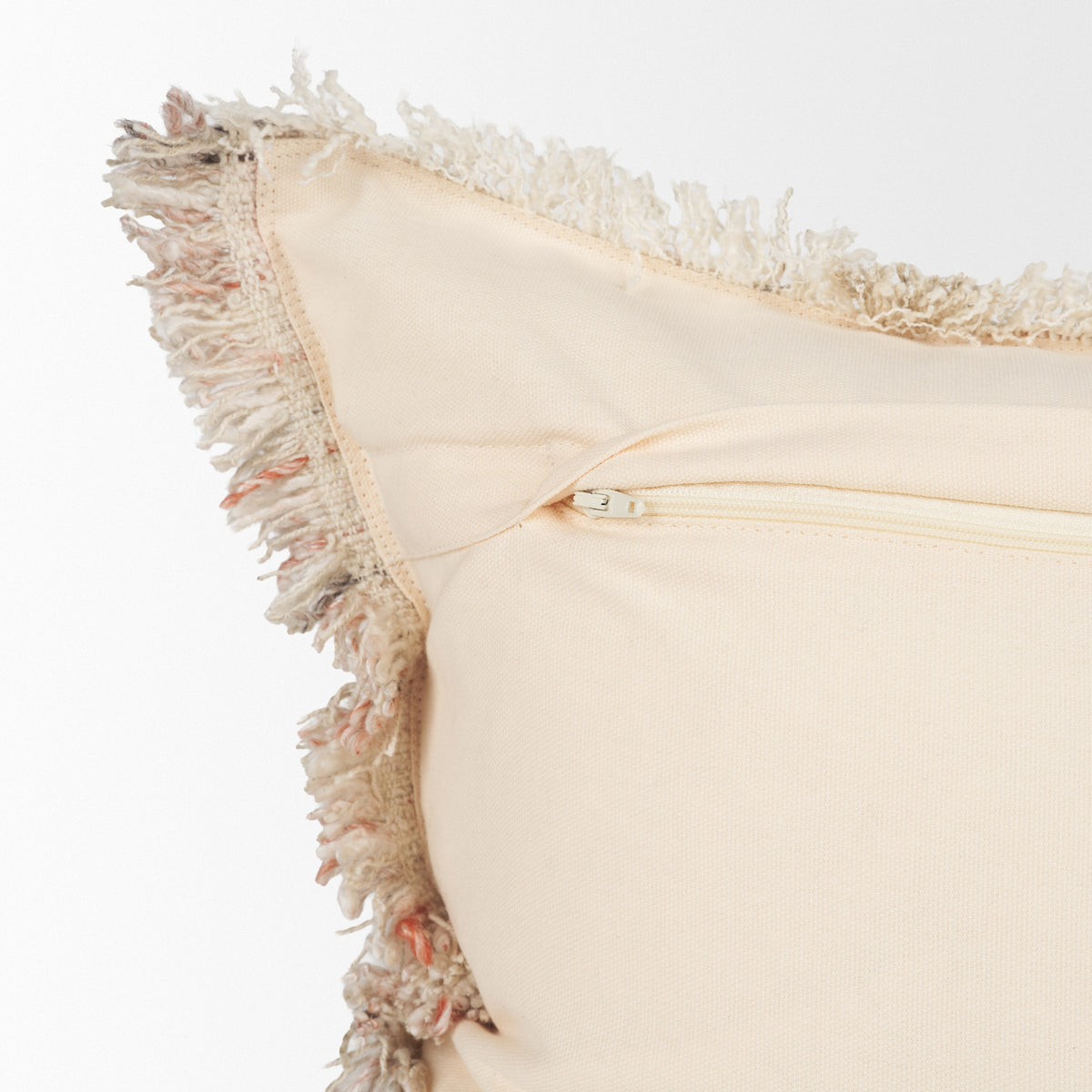 Fraye Oatmeal 22x22 Square Multi-Tone Blend Pillow Cover with Down Filler - Ornate Home