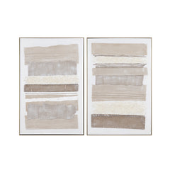 Frayed Lines Brown/White Canvas - Ornate Home