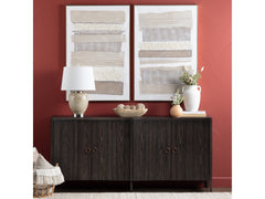 Frayed Lines Brown/White Canvas - Ornate Home