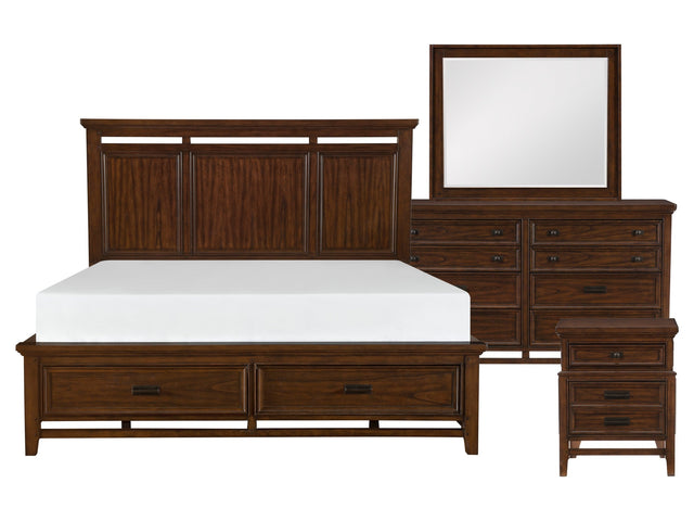 Frazier Park Brown Cherry 4-piece Queen Bedroom Set - Ornate Home