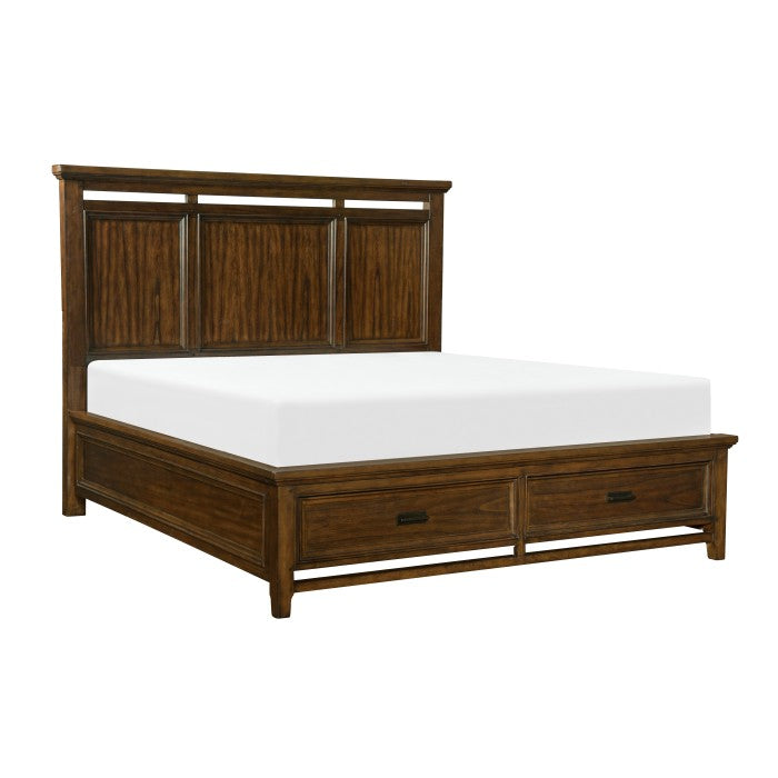 Frazier Park Brown Cherry Eastern King Platform Bed - Ornate Home