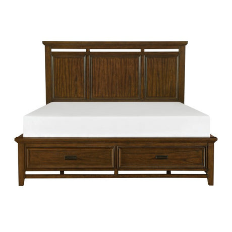 Frazier Park Brown Cherry Queen Platform Bed - Ornate Home