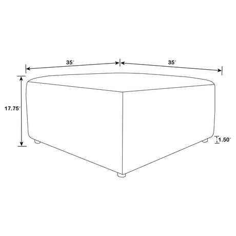 Freddie Pearl Square Upholstered Ottoman - Ornate Home