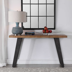 Freddy Black/Woodtone Weathered Console Table - Ornate Home