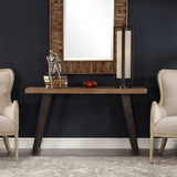 Freddy Black/Woodtone Weathered Console Table - Ornate Home