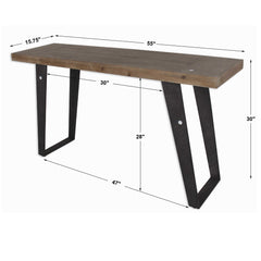 Freddy Black/Woodtone Weathered Console Table - Ornate Home