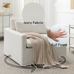 Frederick Ivory Swivel Chair W/Pillow - Ornate Home