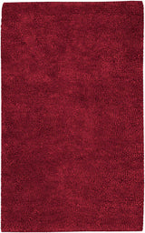 Frederika Solid Dark Red Wool Shag Rug - Clearance - Ornate Home