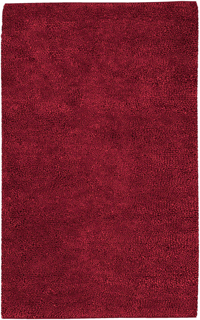 Frederika Solid Dark Red Wool Shag Rug - Clearance - Ornate Home