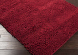 Frederika Solid Dark Red Wool Shag Rug - Clearance - Ornate Home