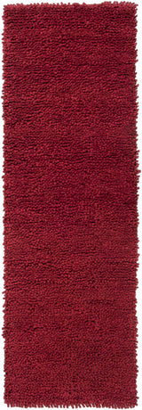 Frederika Solid Dark Red Wool Shag Rug - Clearance - Ornate Home