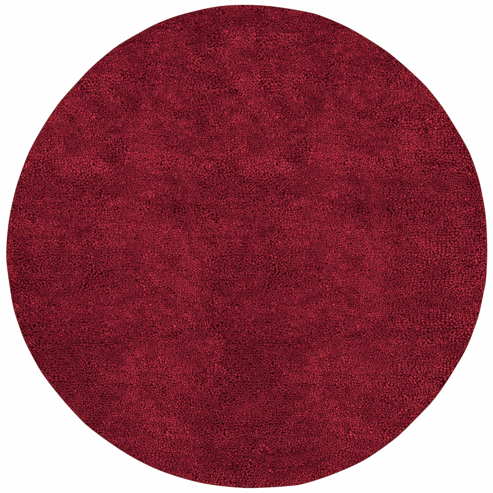 Frederika Solid Dark Red Wool Shag Rug - Clearance - Ornate Home