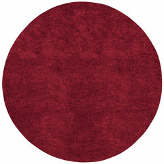 Frederika Solid Dark Red Wool Shag Rug - Clearance - Ornate Home