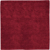 Frederika Solid Dark Red Wool Shag Rug - Clearance - Ornate Home