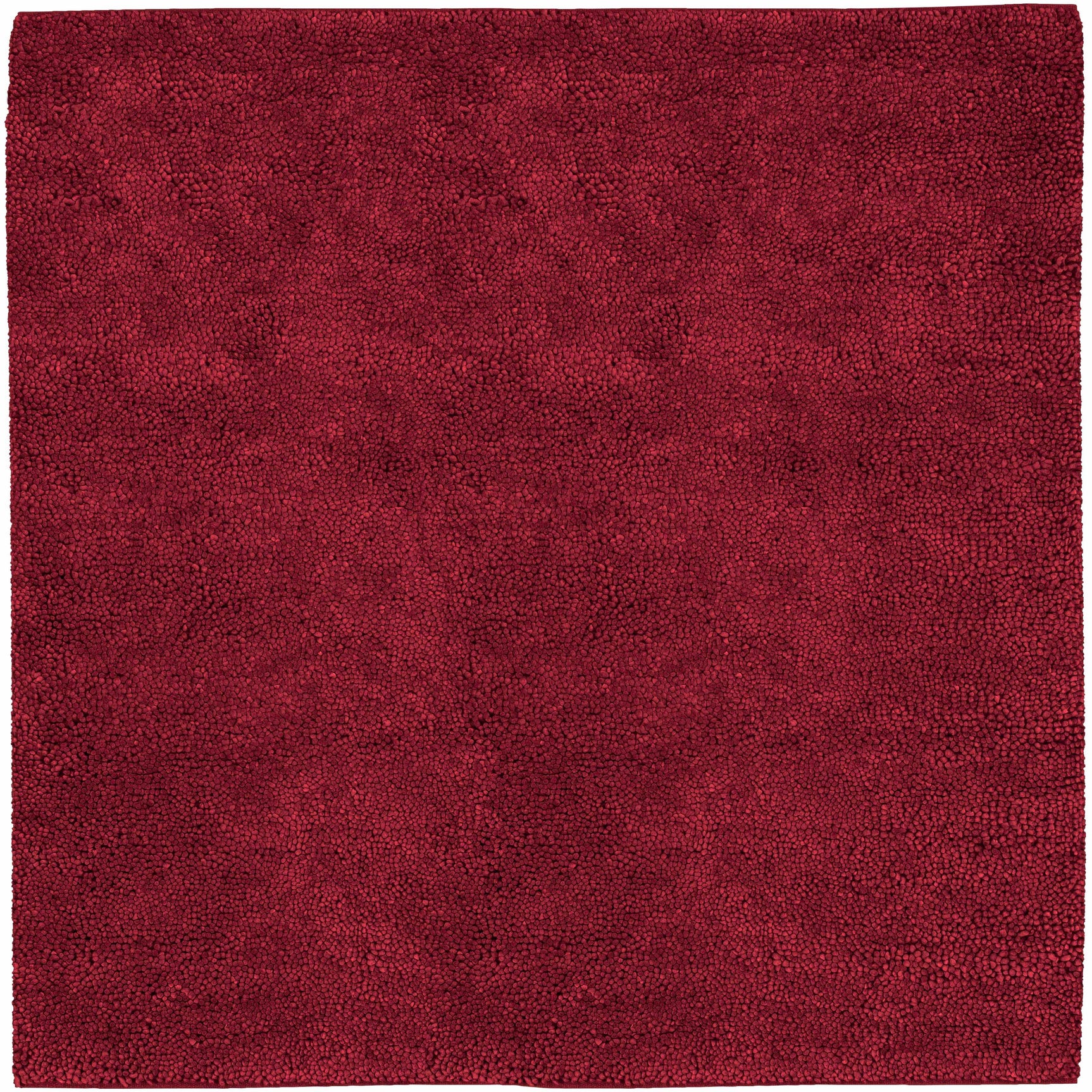 Frederika Solid Dark Red Wool Shag Rug - Clearance - Ornate Home