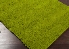 Frederika Solid Olive Green Wool Shag Rug - Clearance - Ornate Home