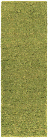 Frederika Solid Olive Green Wool Shag Rug - Clearance - Ornate Home