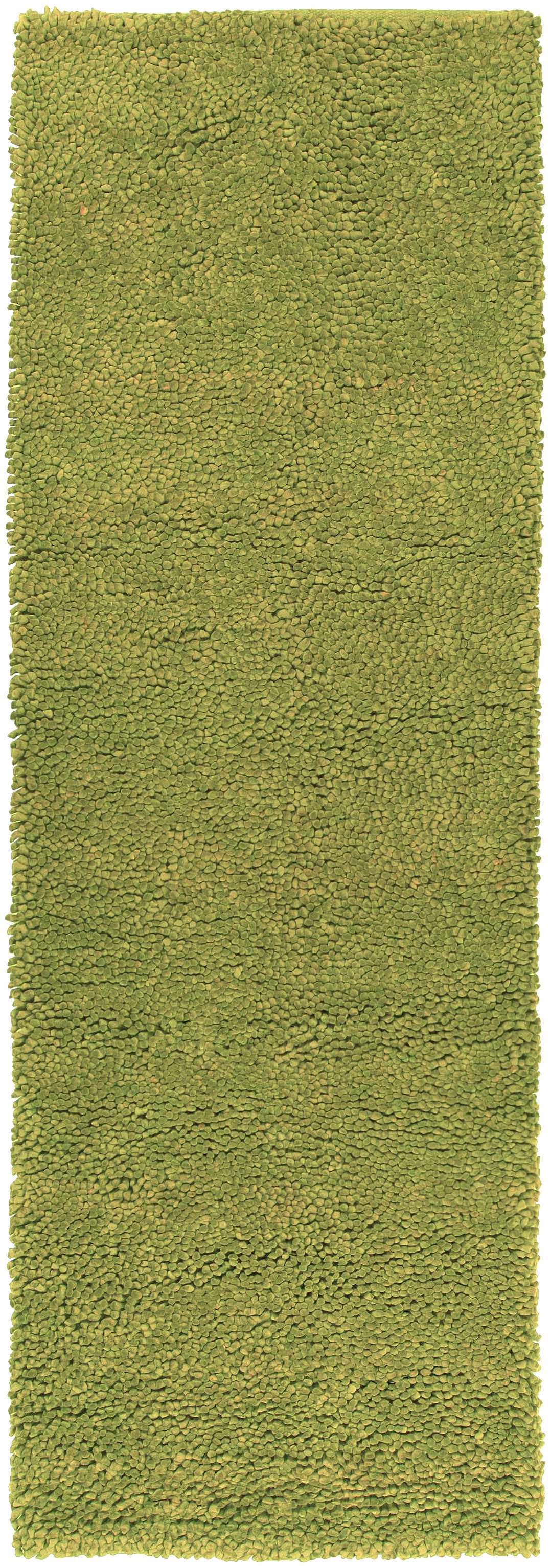 Frederika Solid Olive Green Wool Shag Rug - Clearance - Ornate Home