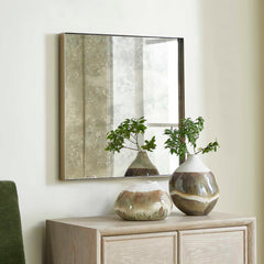 Fredric Brass Square Antique Mirror - Ornate Home
