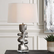 Free Flowing Nickel Table Lamp - Ornate Home