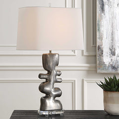 Free Flowing Nickel Table Lamp - Ornate Home