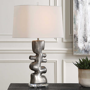 Free Flowing Nickel Table Lamp - Ornate Home