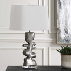 Free Flowing Nickel Table Lamp - Ornate Home