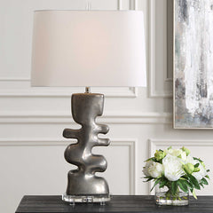 Free Flowing Nickel Table Lamp - Ornate Home