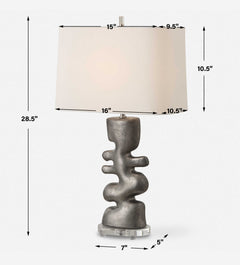 Free Flowing Nickel Table Lamp - Ornate Home