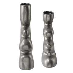 Free Flowing Nickel Vases (Set of 2) - Ornate Home