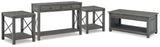 Freedan Grayish Brown Lift-top Coffee Table, 2 End Tables and Console (Online Special Price) - Ornate Home