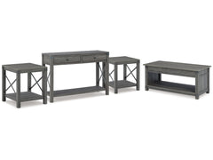 Freedan Grayish Brown Lift-top Coffee Table, 2 End Tables and Console - Ornate Home