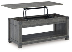 Freedan Grayish Brown Lift-top Coffee Table, 2 End Tables and Console - Ornate Home