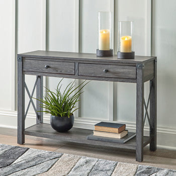 Freedan Grayish Brown Sofa/Console Table (Online Special Price) - Ornate Home