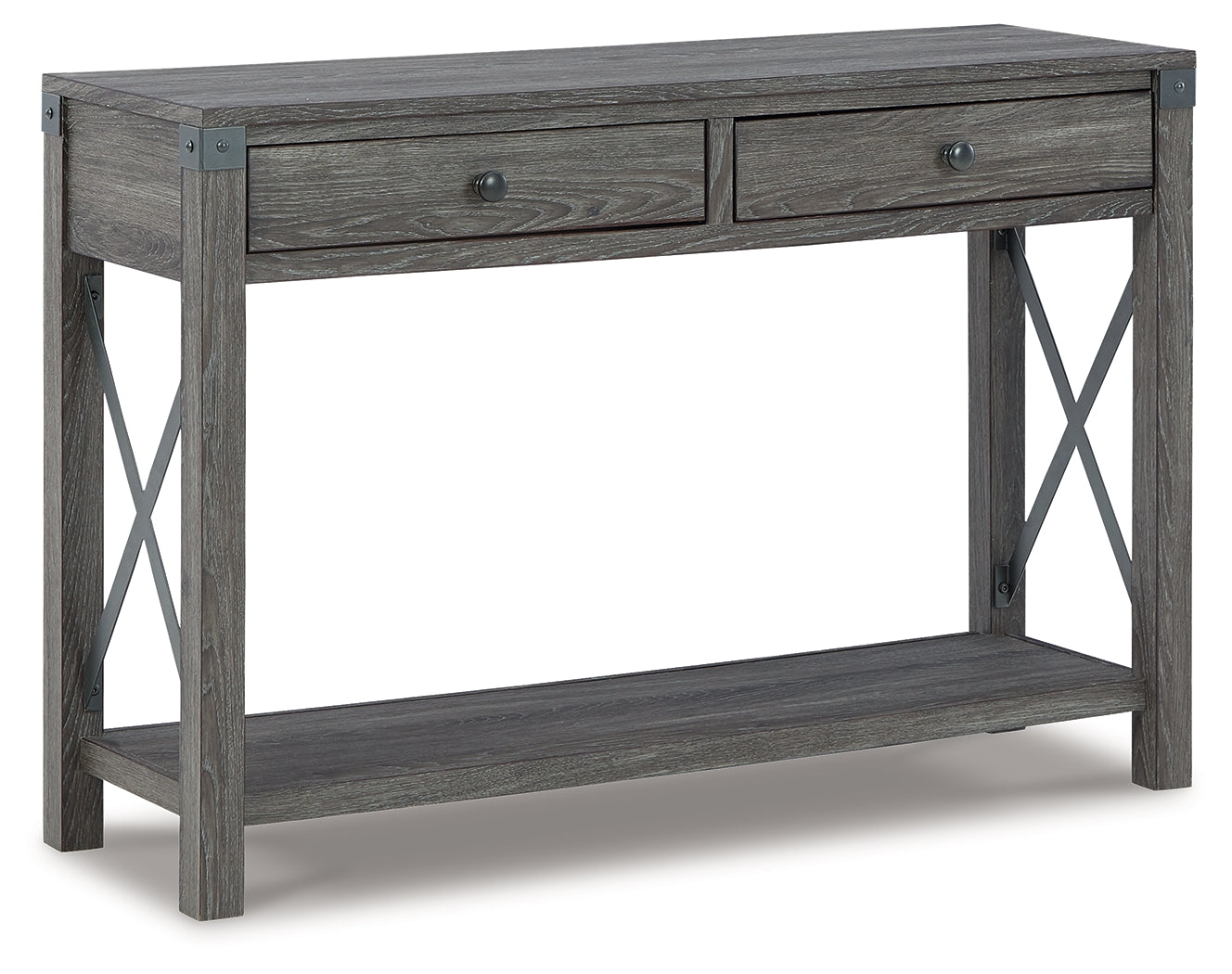 Freedan Grayish Brown Sofa/Console Table - Ornate Home
