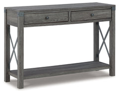 Freedan Grayish Brown Sofa/Console Table - Ornate Home
