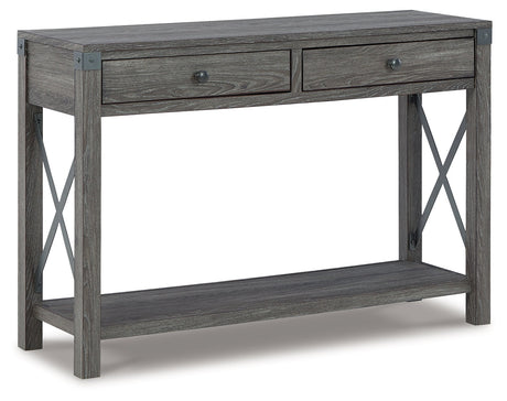 Freedan Grayish Brown Sofa/Console Table - Ornate Home