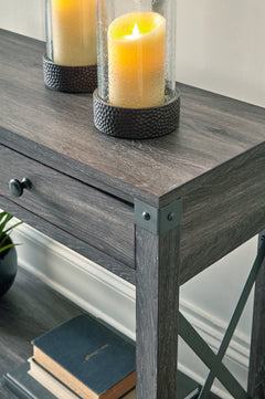Freedan Grayish Brown Sofa/Console Table - Ornate Home