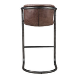 Freeman Brown Leather Barstool (Set of 2) - Ornate Home